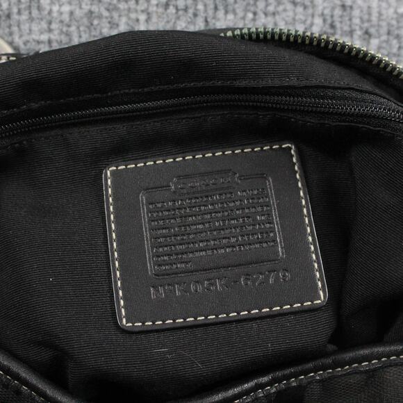 Coach Signature Jacquard Trim Hobo Shoulder Bag with Braided Strap Black 90s Y2K - Picture 4 of 7